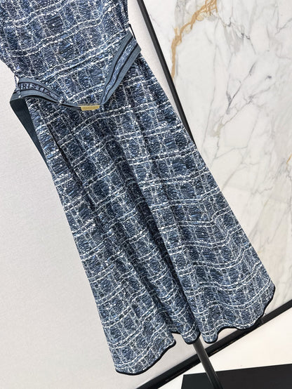 D 25ss argyle jacquard dress