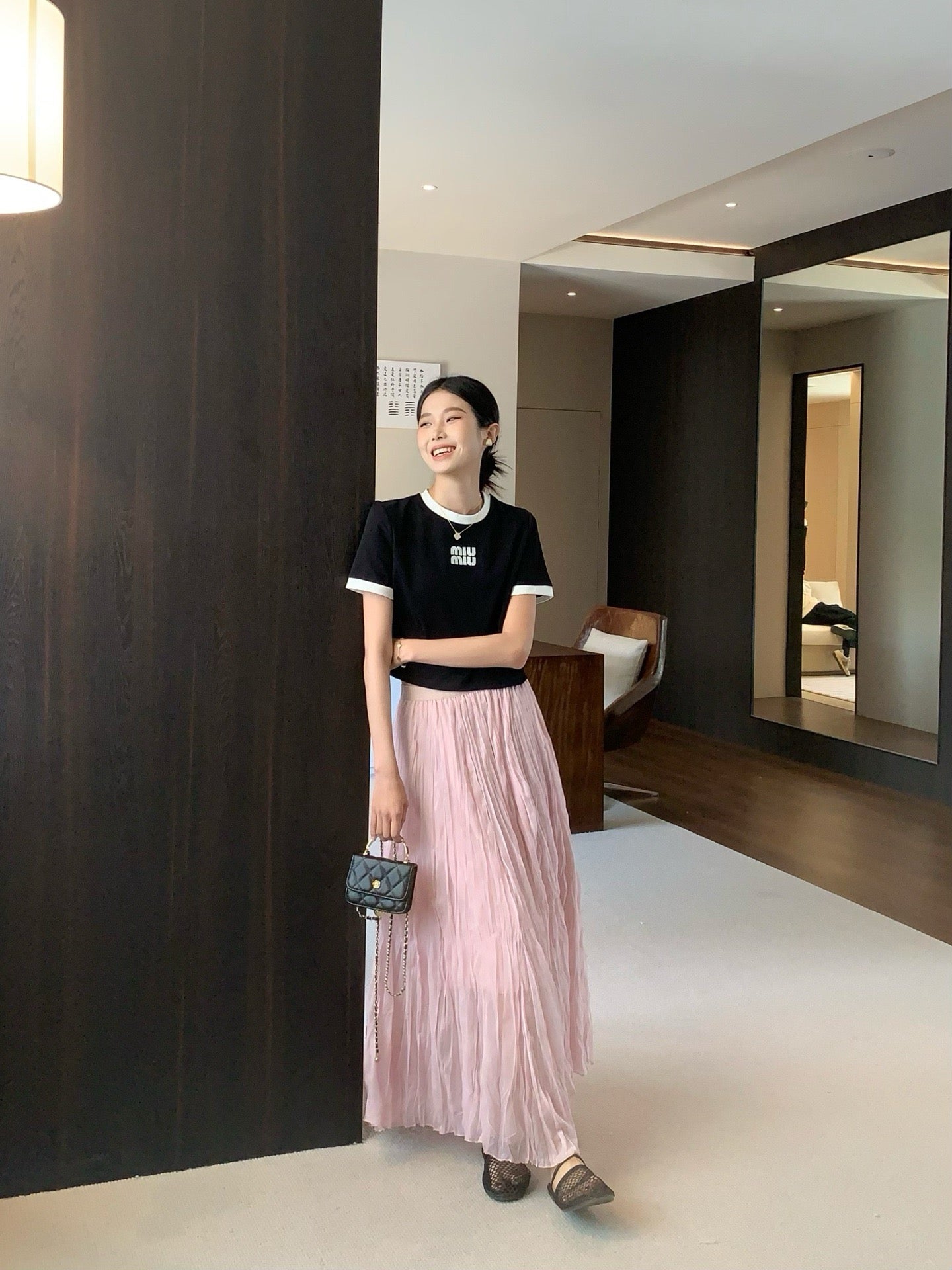 D 25ss pleated skirt