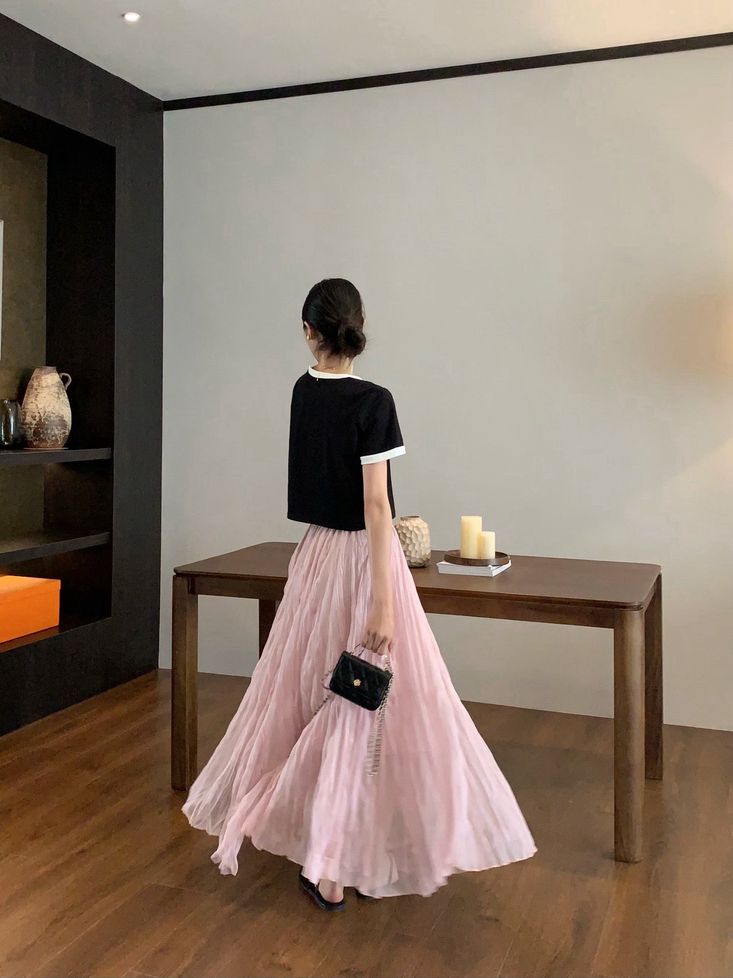 D 25ss pleated skirt