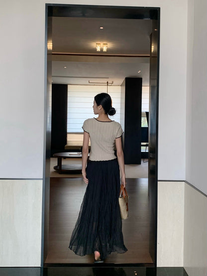 D 25ss pleated skirt
