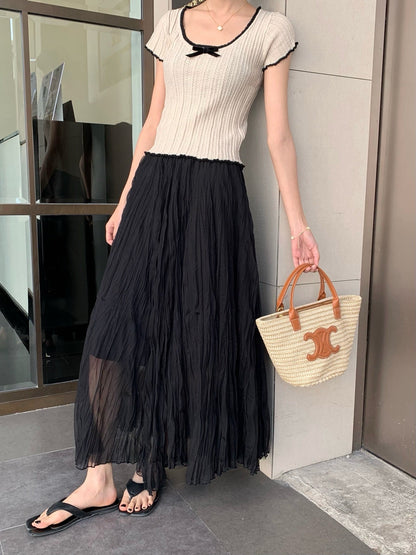 D 25ss pleated skirt