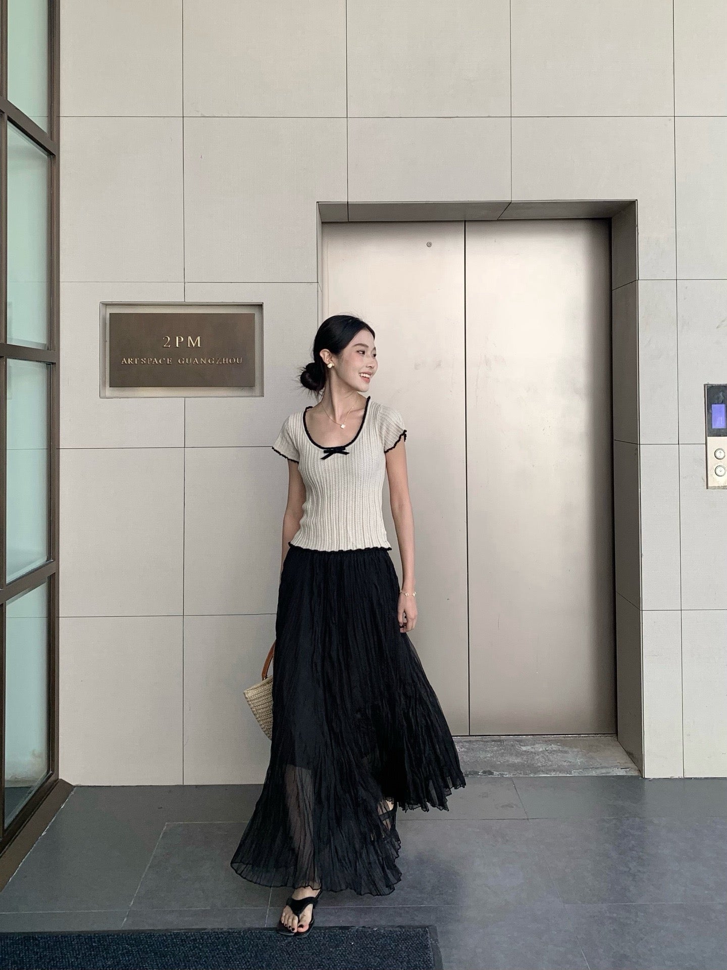 D 25ss pleated skirt