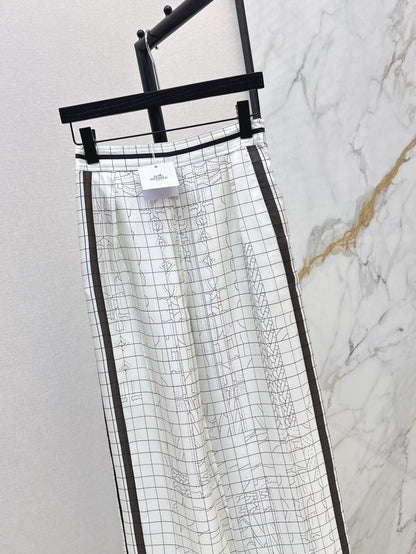 H 25ss Silk wide leg pants