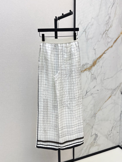H 25ss Silk wide leg pants