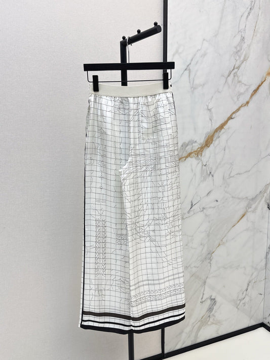 H 25ss Silk wide leg pants