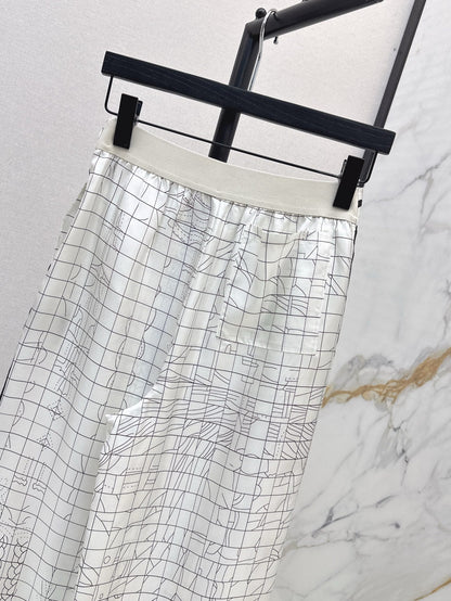 H 25ss Silk wide leg pants