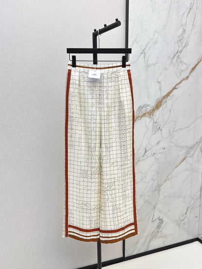 H 25ss Silk wide leg pants