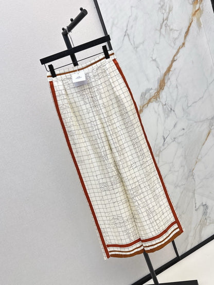 H 25ss Silk wide leg pants