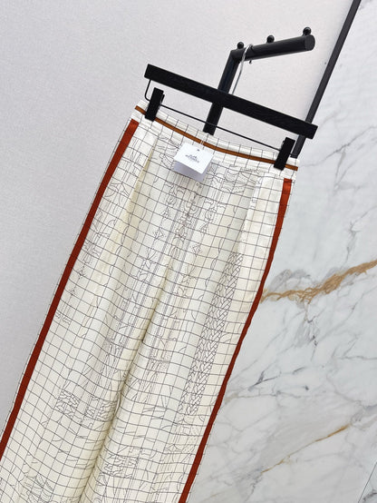 H 25ss Silk wide leg pants
