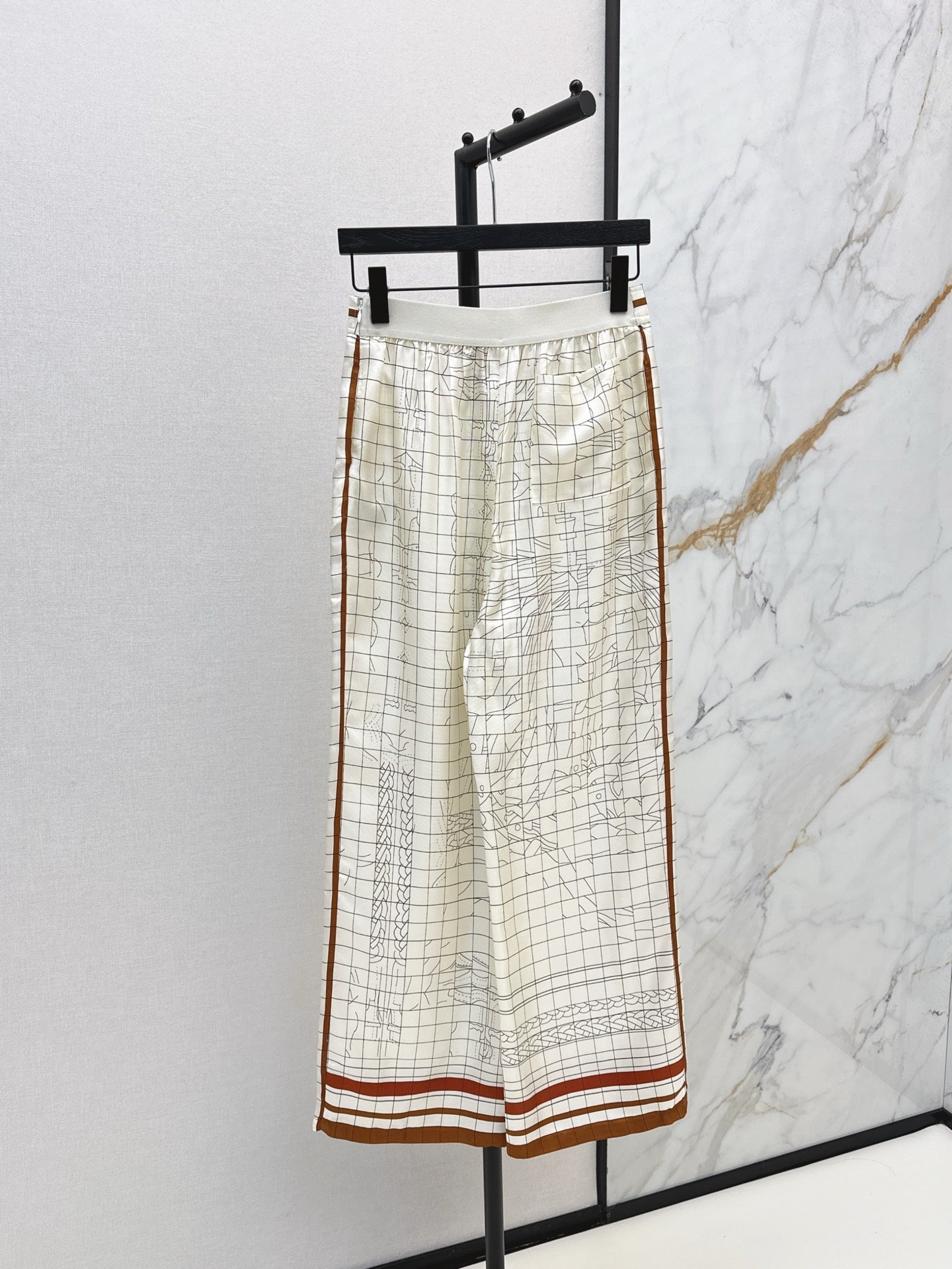H 25ss Silk wide leg pants