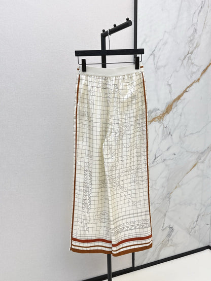 H 25ss Silk wide leg pants