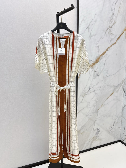 H 25ss Silk long dress