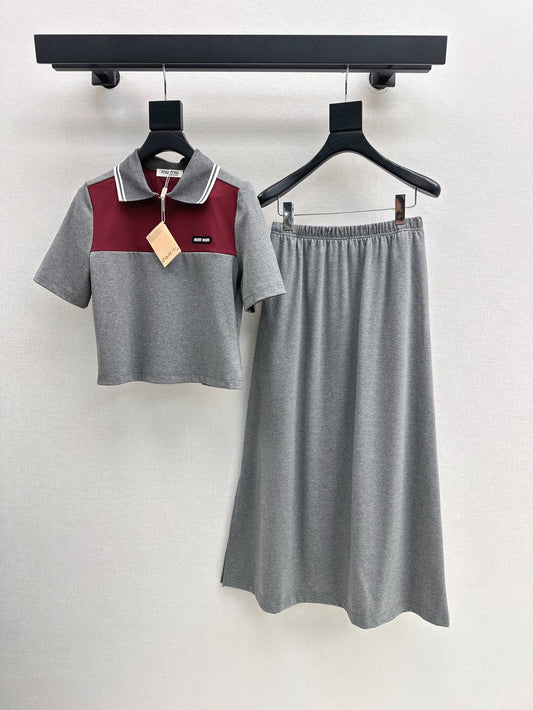 Mi 25ss polo skirt set