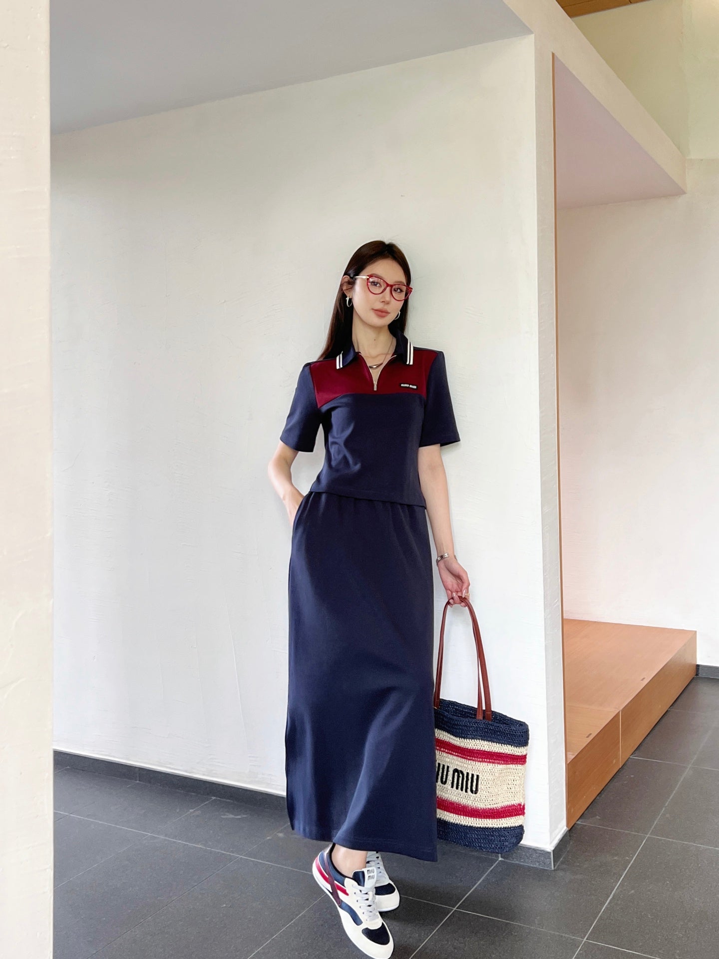 Mi 25ss polo skirt set