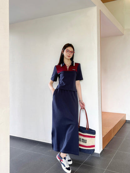 Mi 25ss polo skirt set