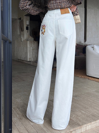 ma 25ss embroidered jeans