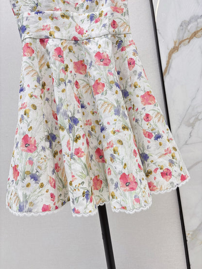 zim 25ss linen print dress