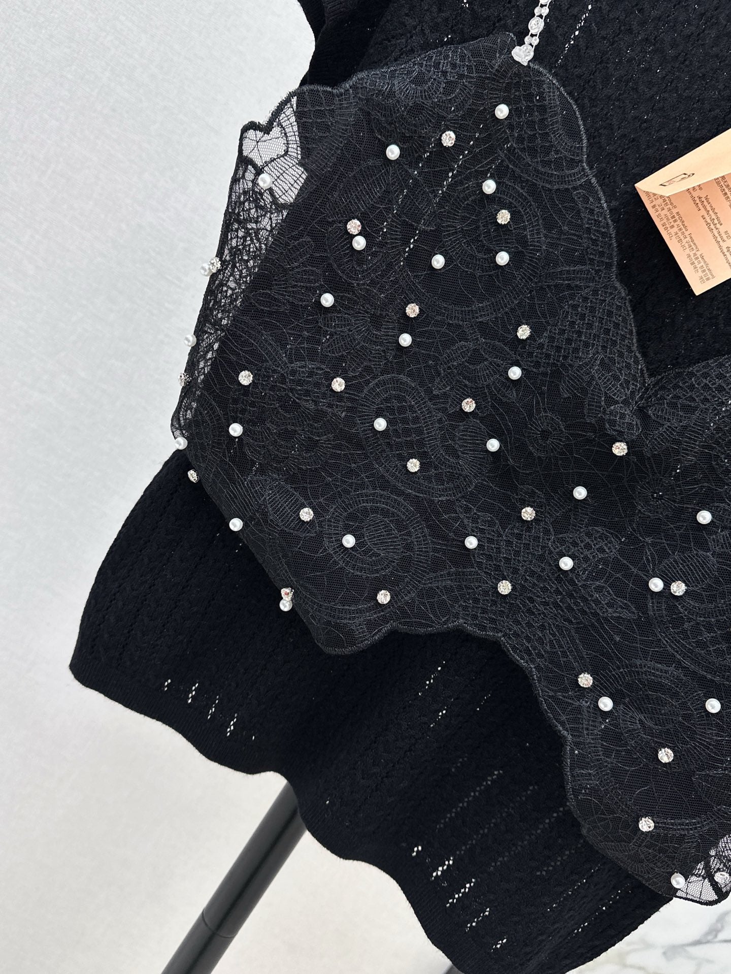 Mi 25ss knit beaded t-shirt