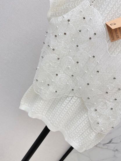 Mi 25ss knit beaded t-shirt