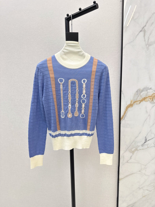 H 25ss jacquard knit sweater