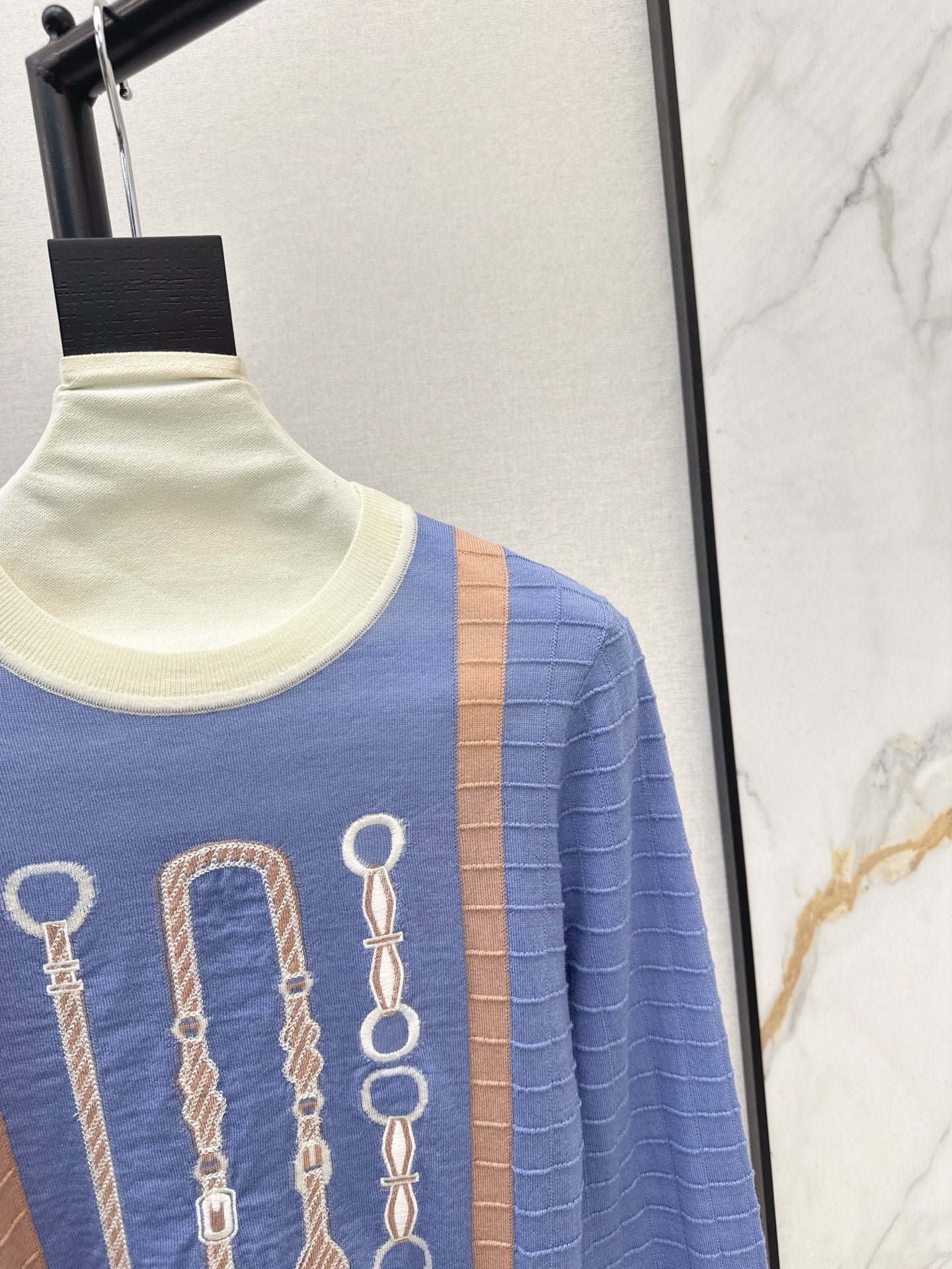 H 25ss jacquard knit sweater