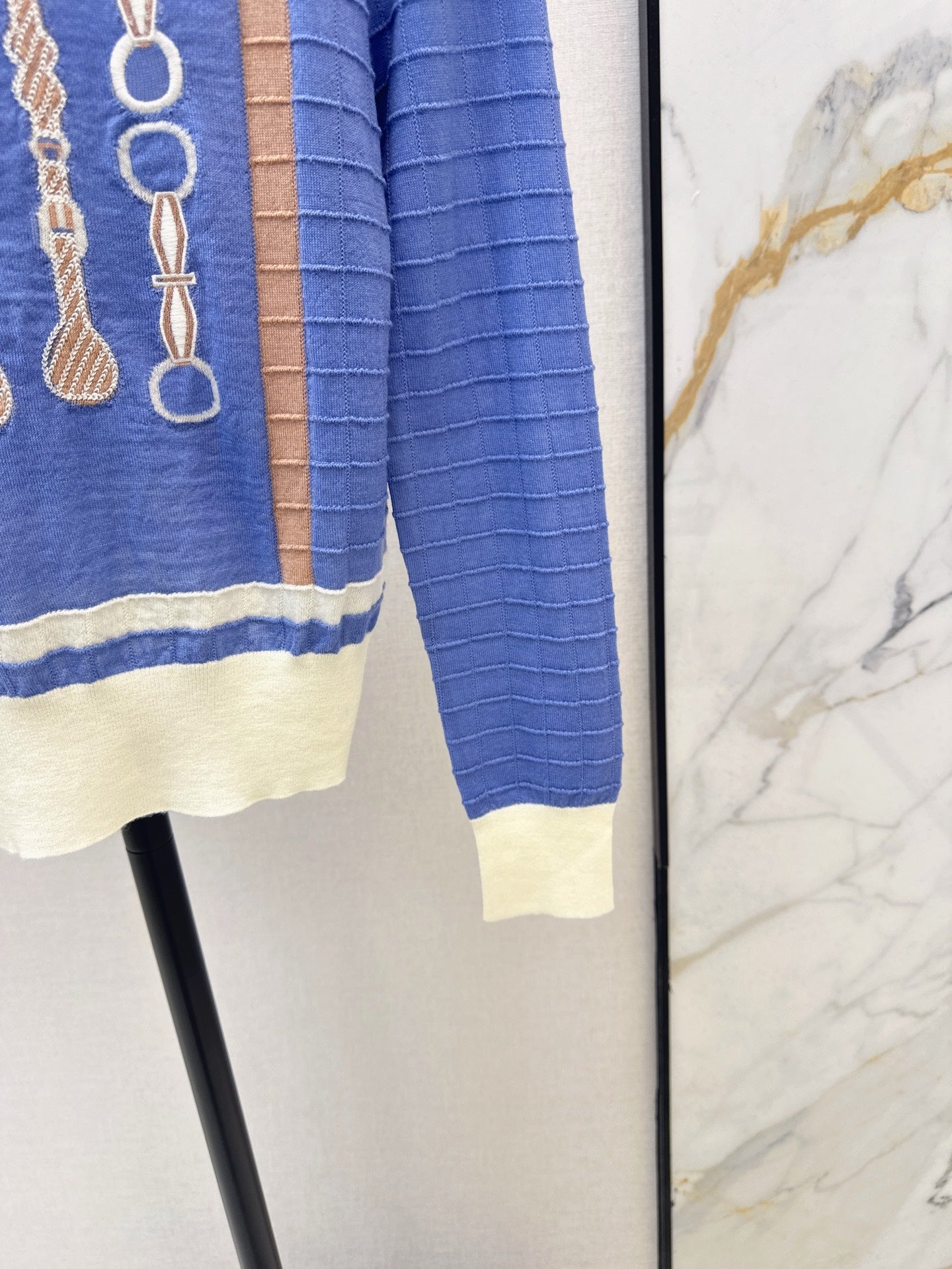 H 25ss jacquard knit sweater