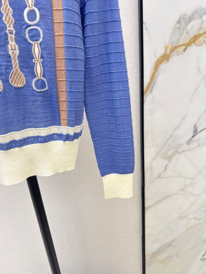 H 25ss jacquard knit sweater