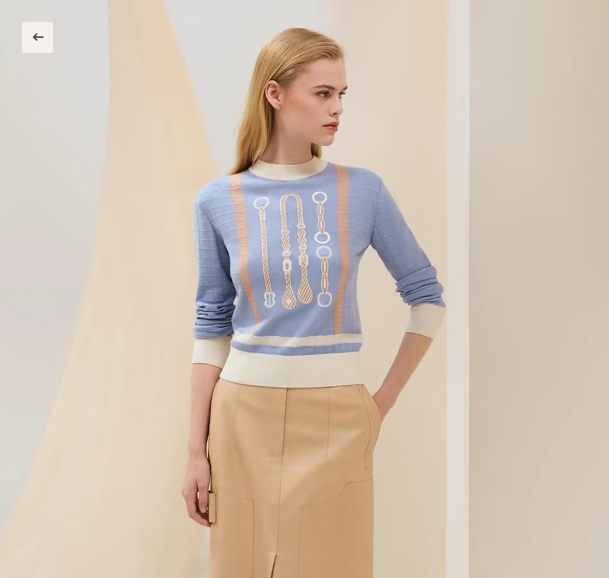 H 25ss jacquard knit sweater