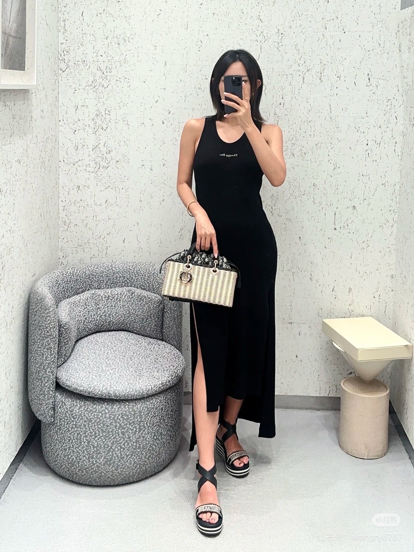 D 25ss knit slip dress