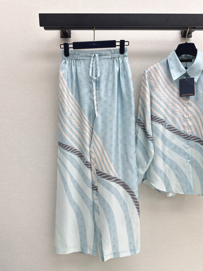 L 25ss silk shirt pants set