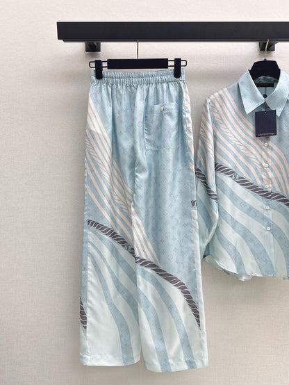 L 25ss silk shirt pants set