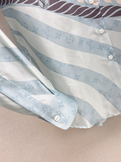 L 25ss silk shirt pants set