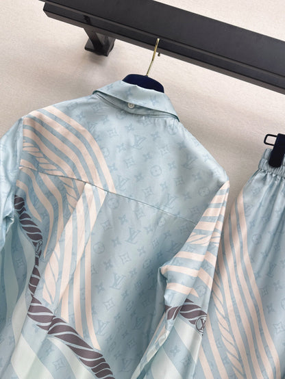 L 25ss silk shirt pants set