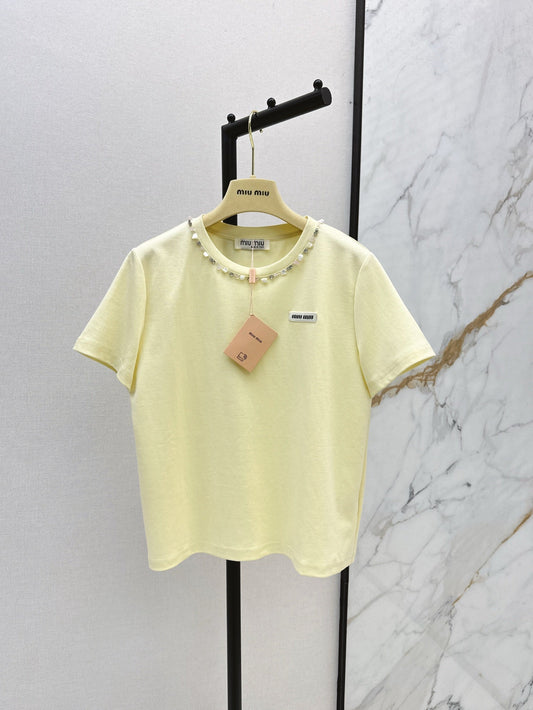 Mi 25ss rhinestone t-shirt