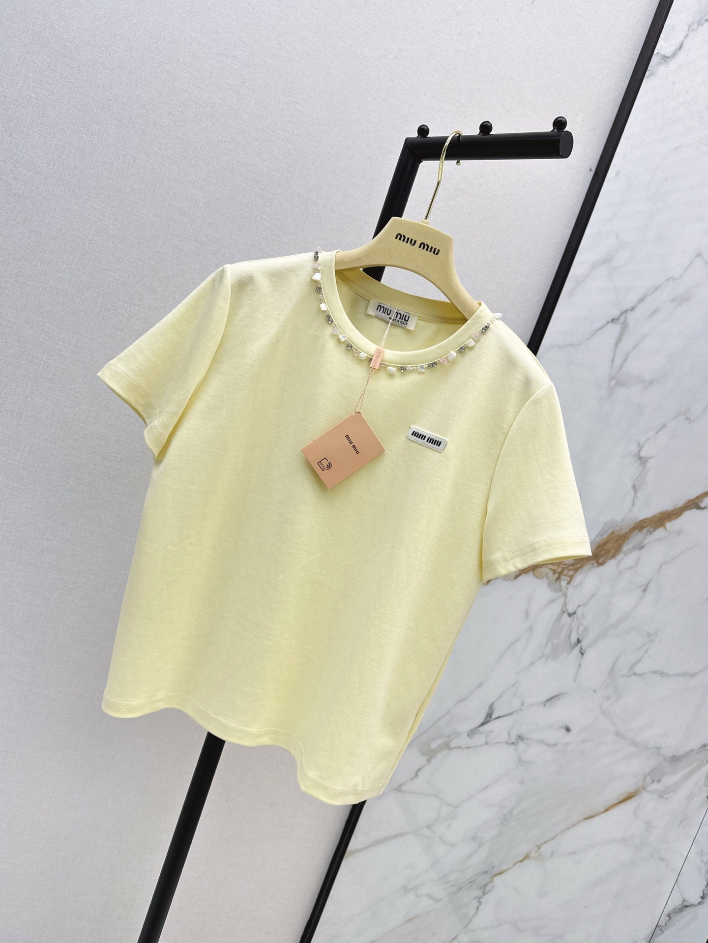 Mi 25ss rhinestone t-shirt