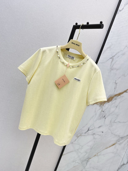 Mi 25ss rhinestone t-shirt