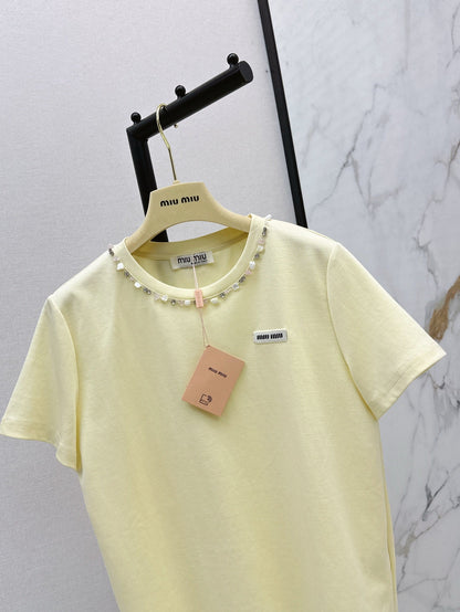 Mi 25ss rhinestone t-shirt