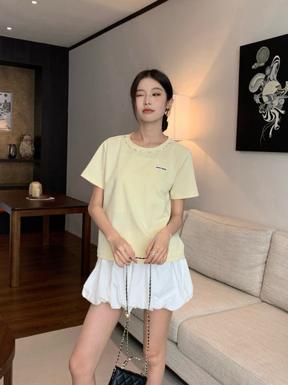 Mi 25ss rhinestone t-shirt