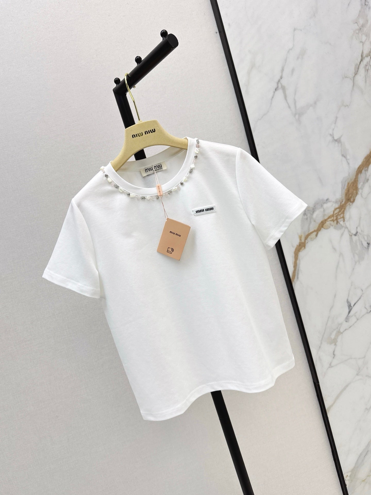 Mi 25ss rhinestone t-shirt