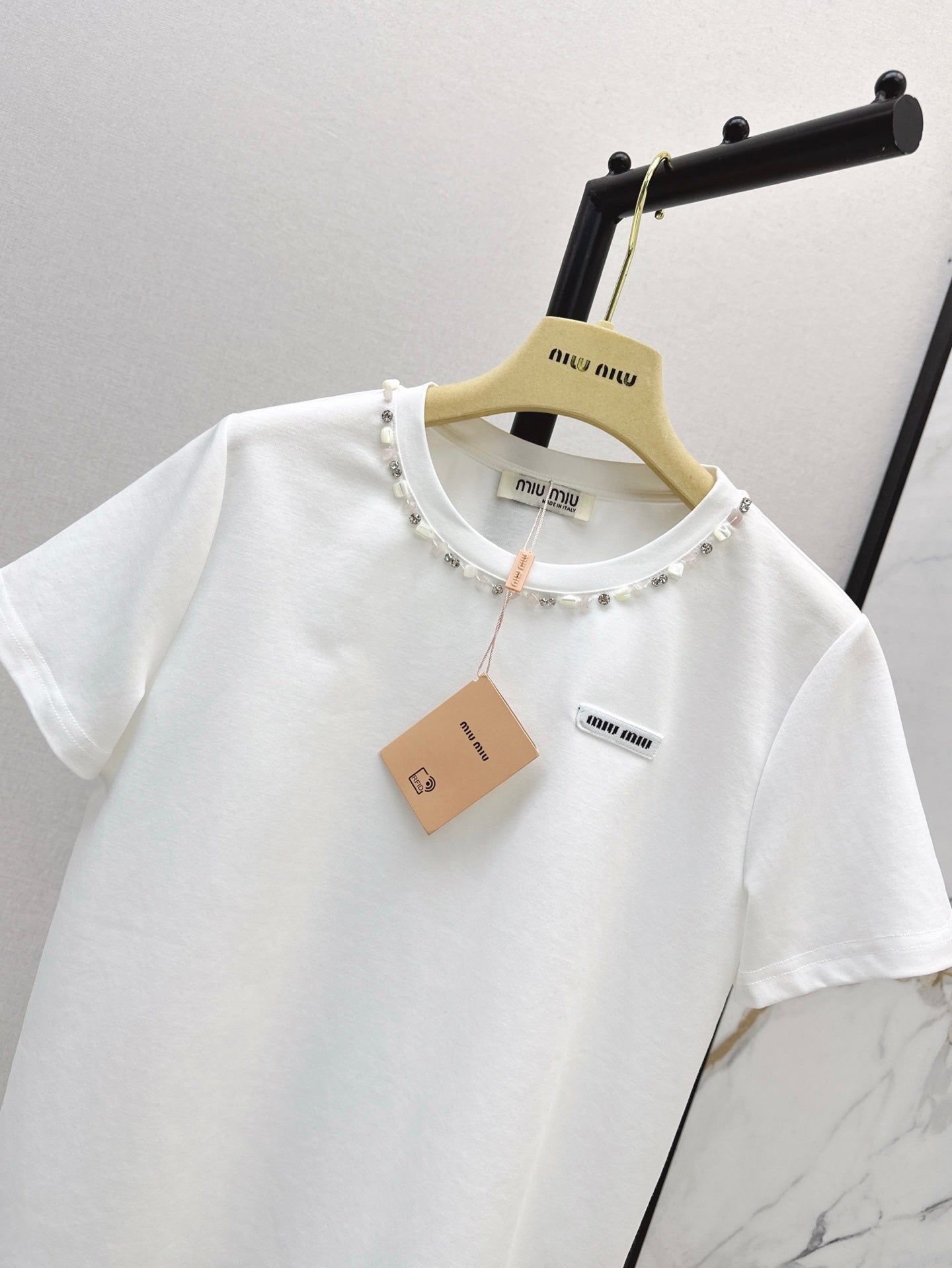 Mi 25ss rhinestone t-shirt