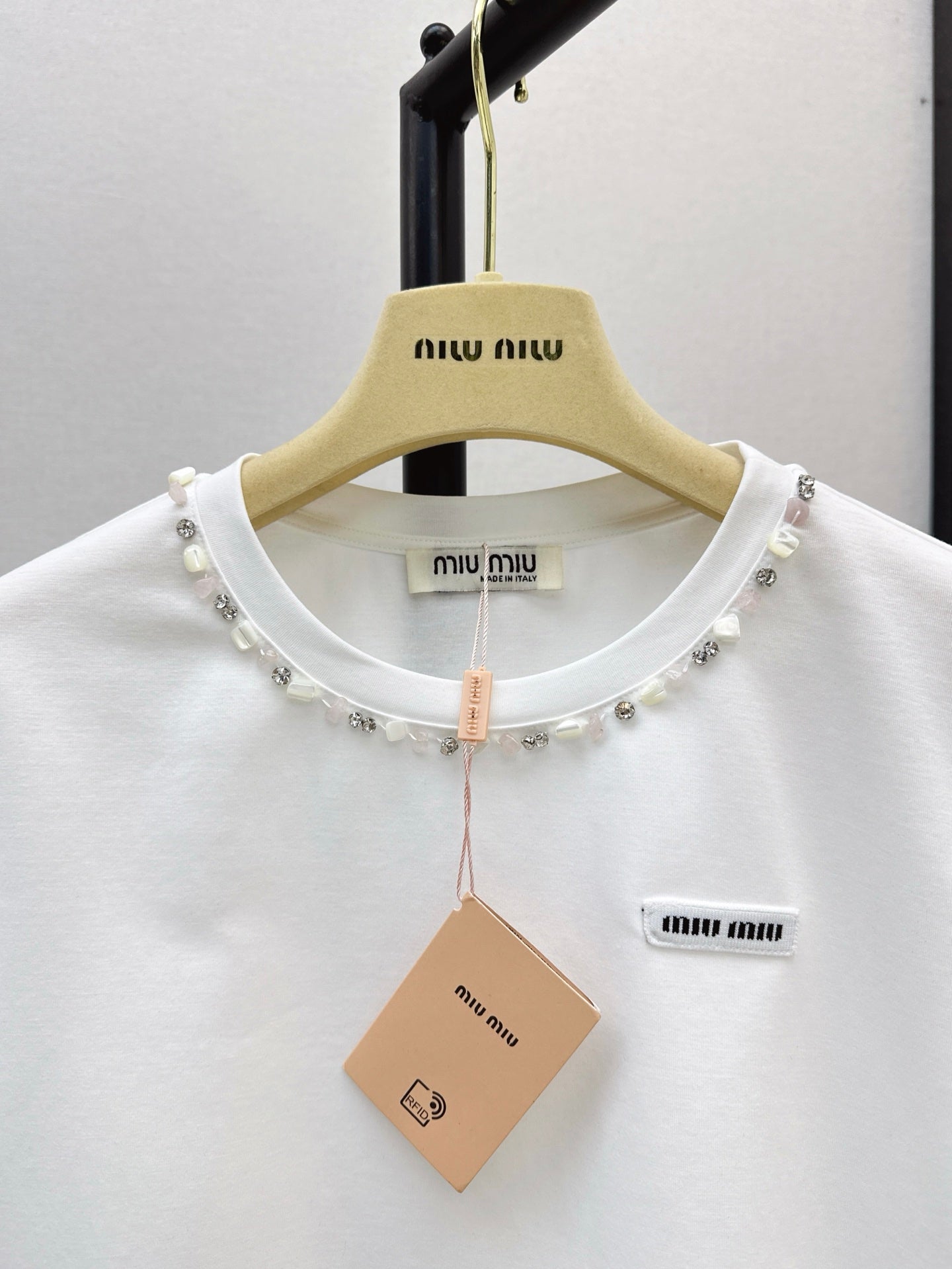 Mi 25ss rhinestone t-shirt