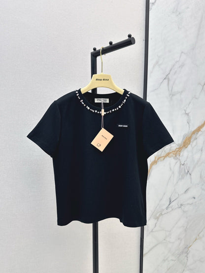 Mi 25ss rhinestone t-shirt