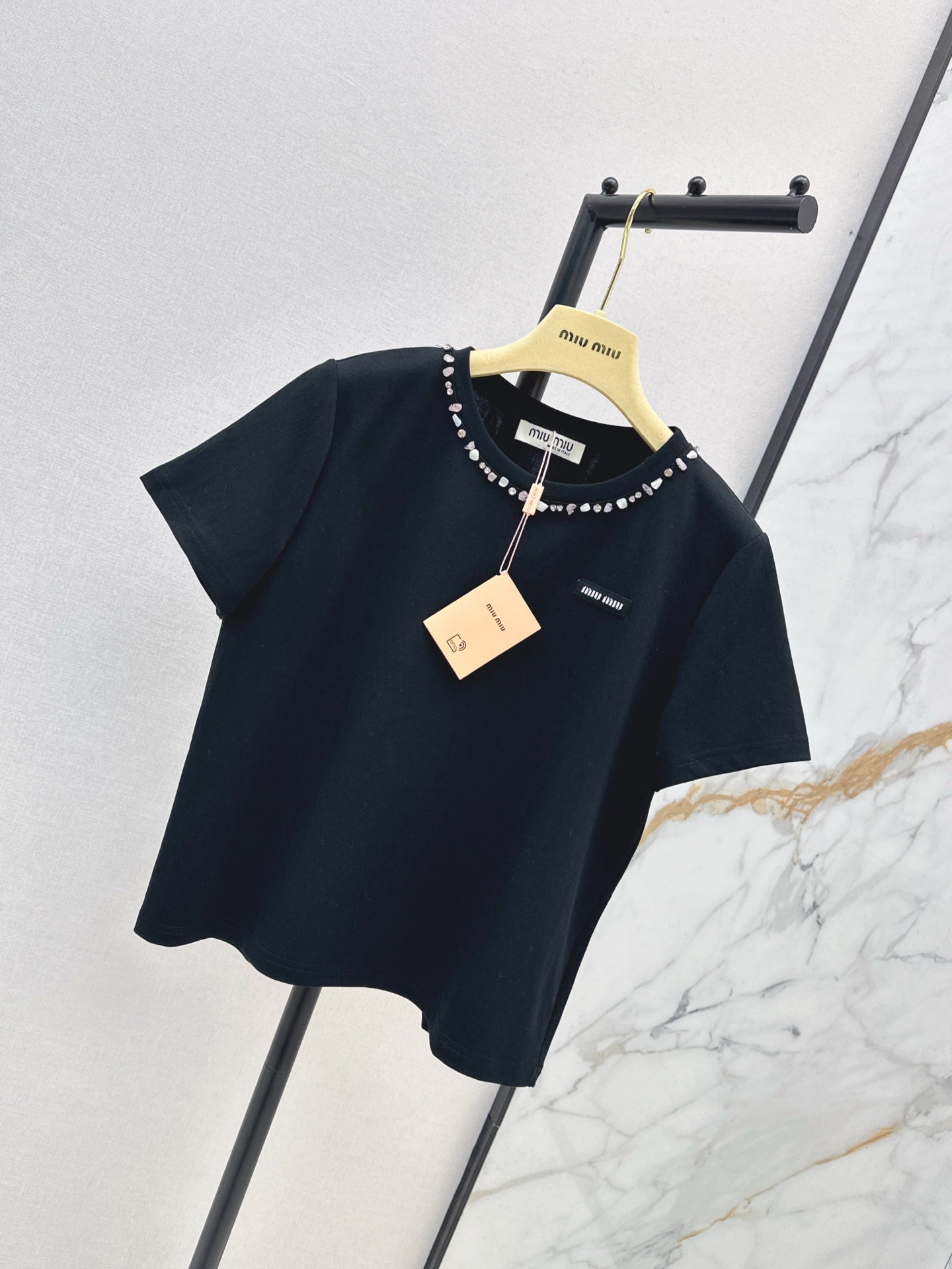 Mi 25ss rhinestone t-shirt