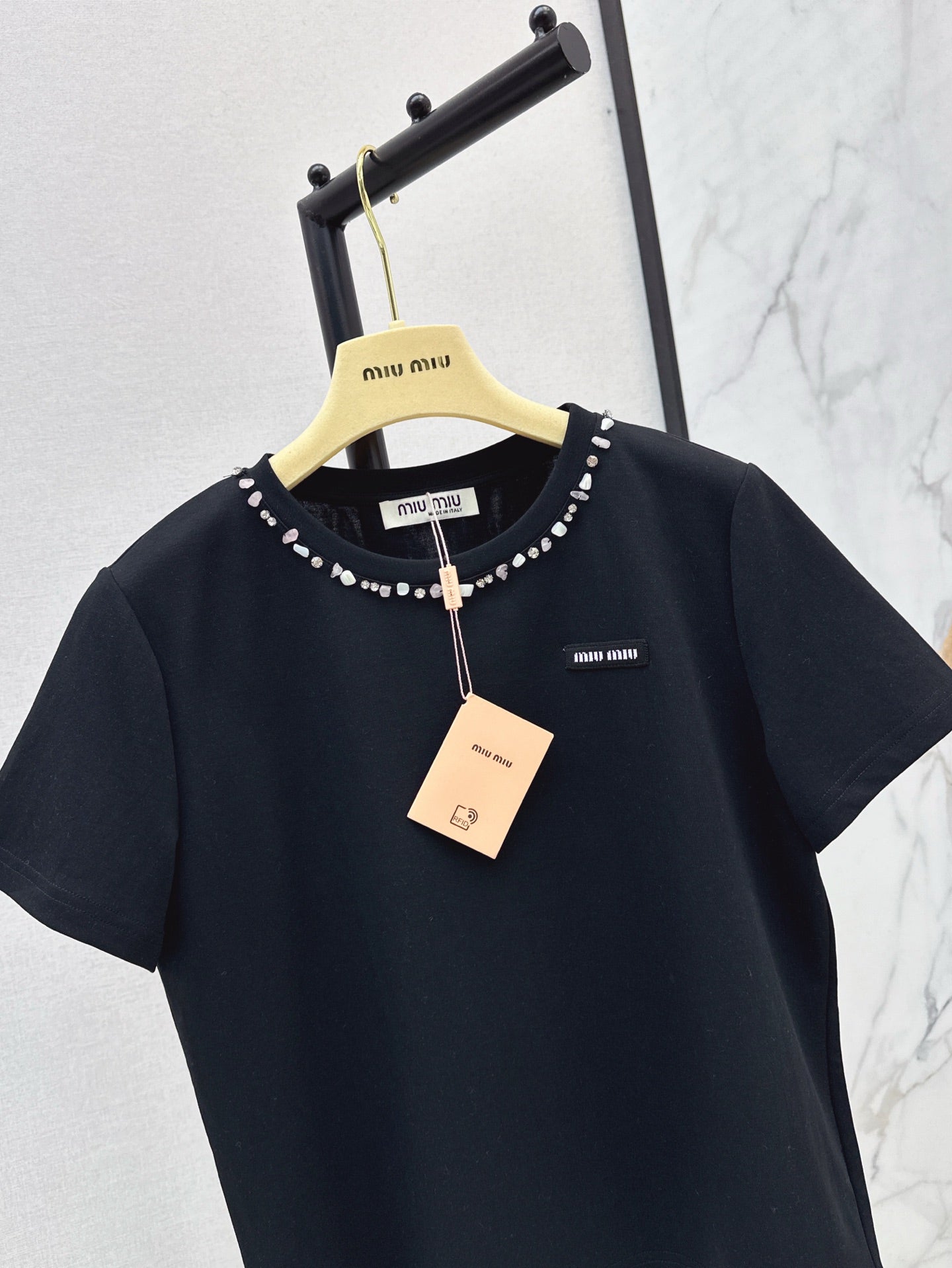 Mi 25ss rhinestone t-shirt