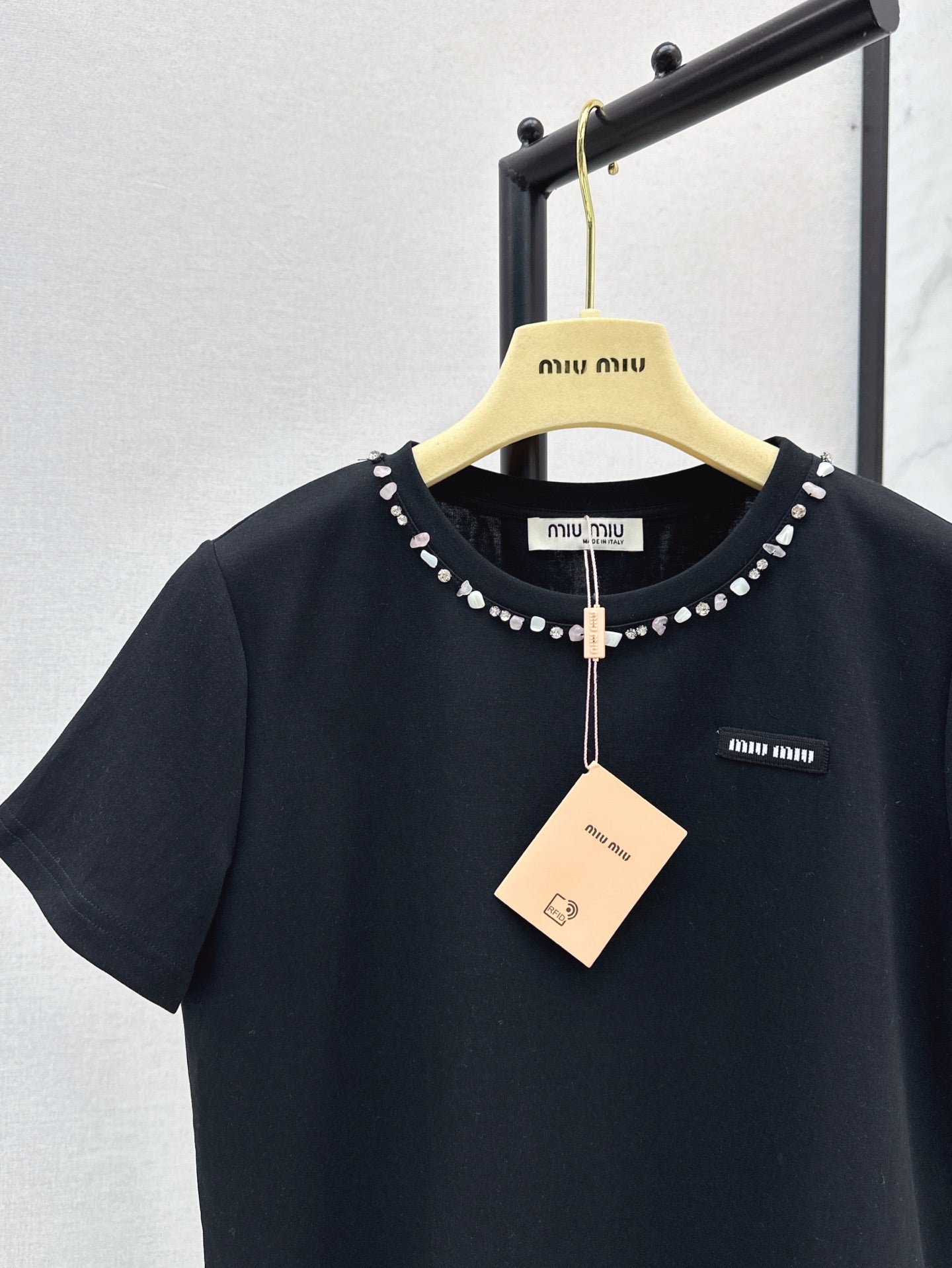 Mi 25ss rhinestone t-shirt
