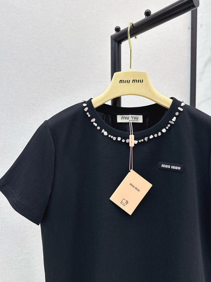 Mi 25ss rhinestone t-shirt