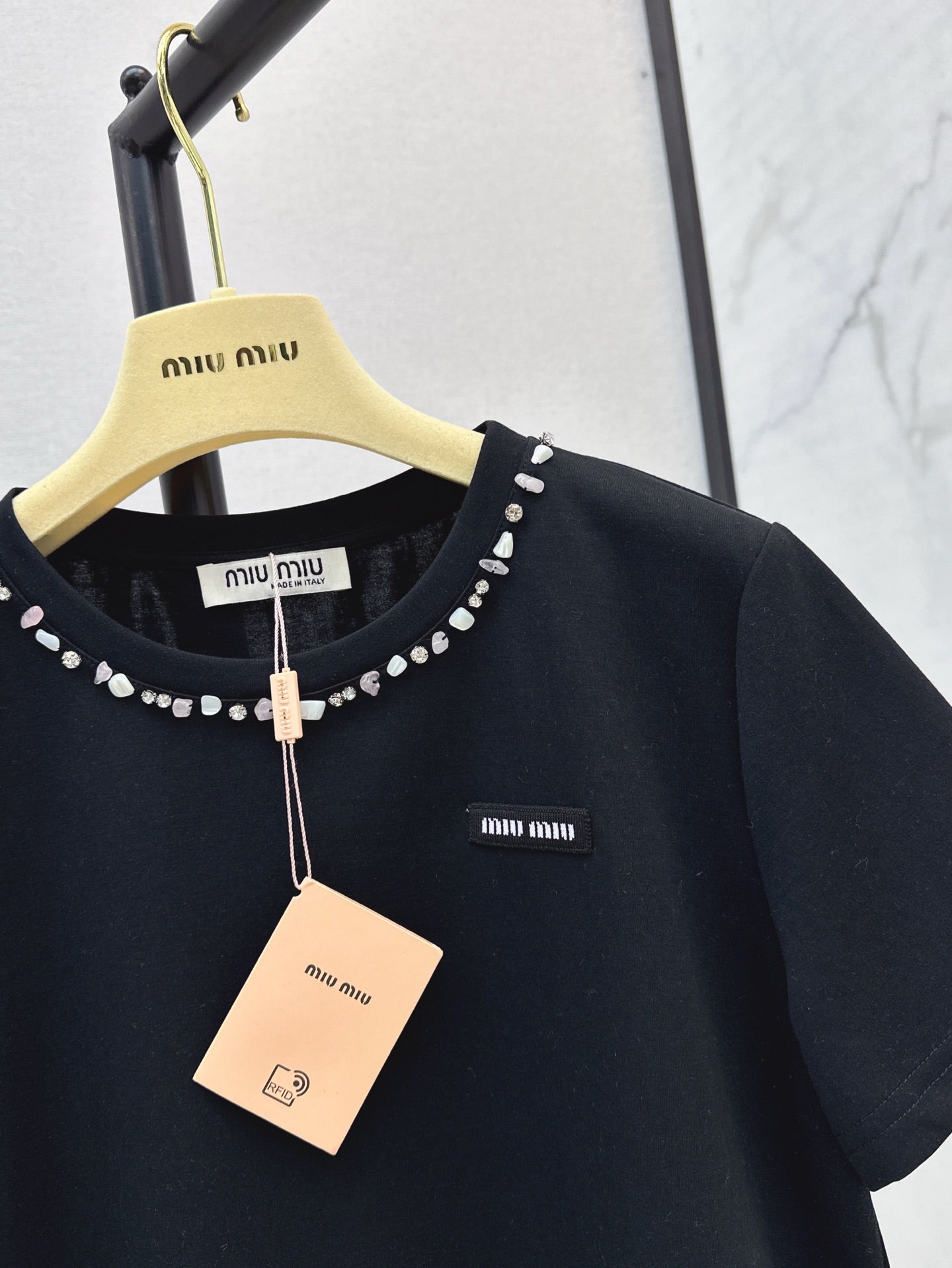 Mi 25ss rhinestone t-shirt