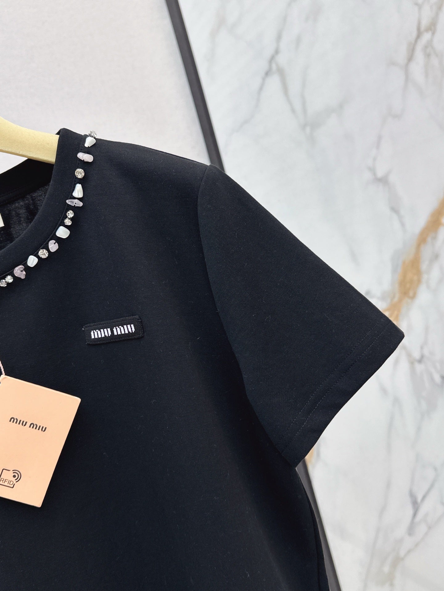 Mi 25ss rhinestone t-shirt
