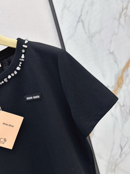 Mi 25ss rhinestone t-shirt