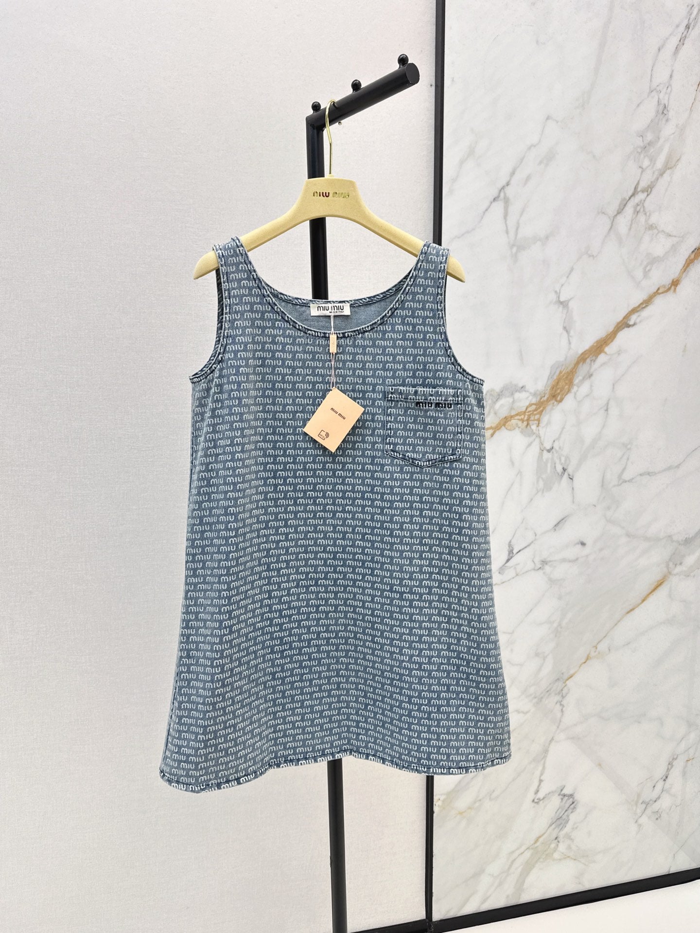 Mi 25ss sleeveless denim dress
